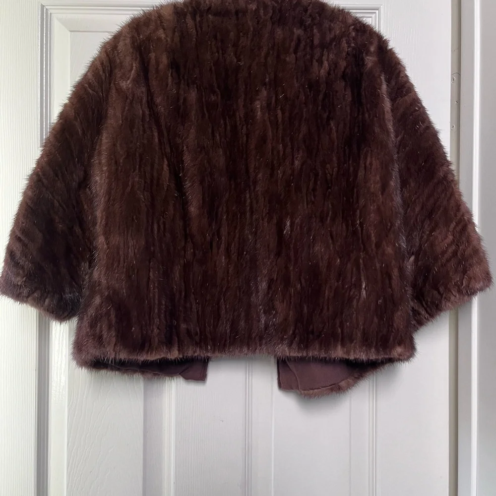 Women’s rich brown fur cropped jacket - Picture 3 of 10